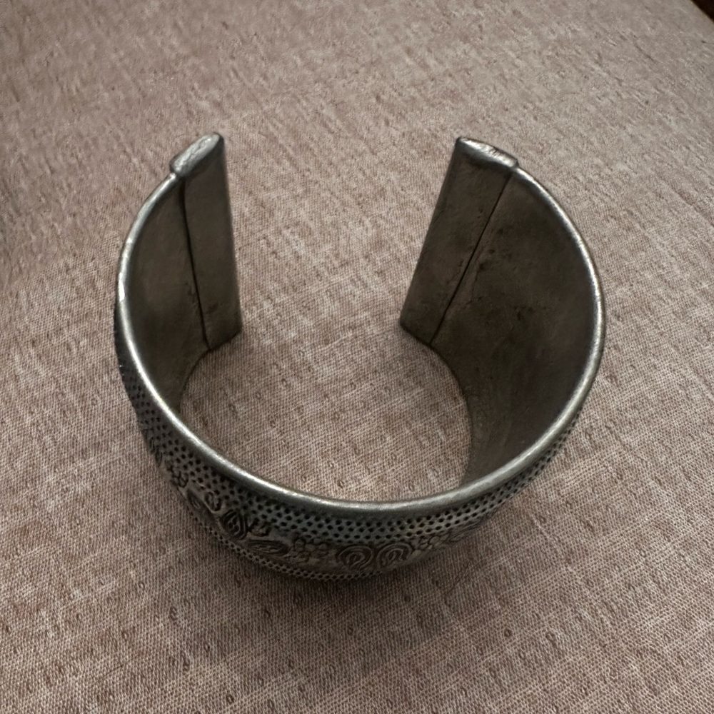 Silver Etched Cuff Bracelet - Picture 2 of 6